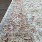 Picture of Sisley Blue and Rust Floral Vintage Distressed Rug